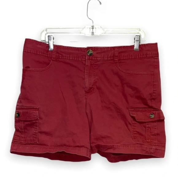 Dockers Red Faded Preppy Style Cargo Shorts Cotton US Size 12 - Picture 1 of 3
